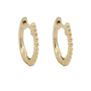 Coloured Stone Earrings: Polished Bubble Huggie