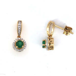 Coloured Stone Earrings: Halo Drop studs