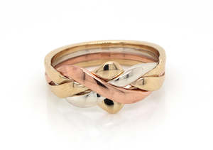 Gold Rings: 4 Piece Puzzle Ring