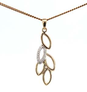 Diamond Pendants: Leaf Drop Pendant