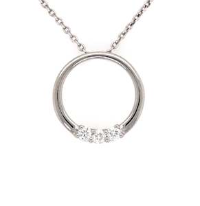 Diamond Pendants: 3 Stone Family Pendant