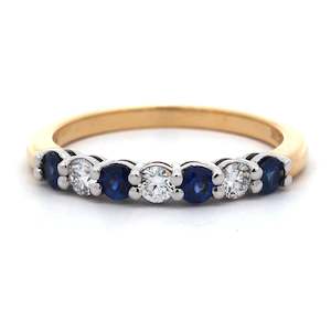 Coloured Stone Rings 1: Two Tone 7-Stone Wedder 0.25ct TDW