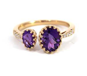 Amethyst and Diamond Dress Ring