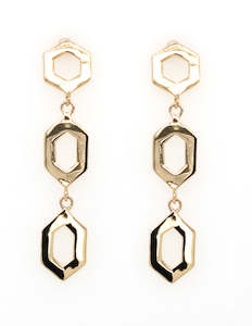 Drops: 3-Hex Shaped Drop Earrings