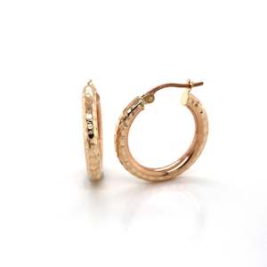 Hoops: Textured Hoop Earrings (15mm Diameter)