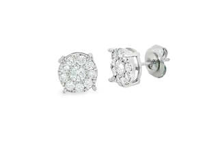 Diamond: Diamond Cluster Studs 1ct TDW