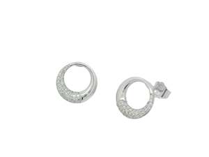 Diamond: Pave Set Diamond Circle Earrings