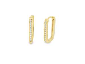 Channel Set Diamond Rectangle Shape Huggies