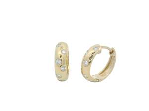 Diamond: Scatter Set Diamond Hoop Earrings
