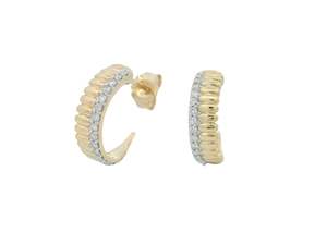 Diamond 3/4 Hoop Earrings