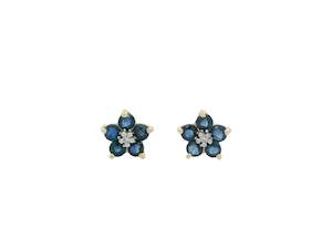 Coloured Stone Earrings: Star Flower Cluster Studs