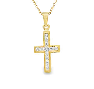 Diamond Pendants: Channel Set Cross Pendant