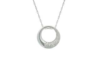 Pave Set Circle Pendant