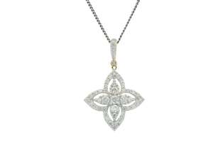 Diamond Pendants: Pointed Quatrefoil Diamond Pendant