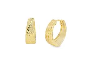 Diamond-Cut Hammock Hoop Earrings