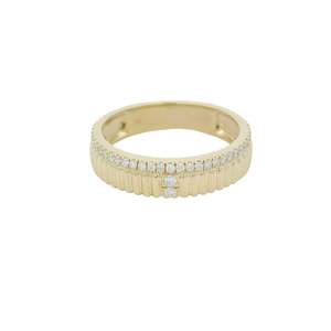 Patterned Band Diamond Dress Ring