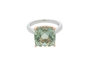 Coloured Stone Rings 1: Green Amethyst & Diamond Ring