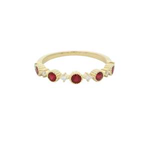 Coloured Stone Rings 1: Ruby & Diamond Stacker Ring