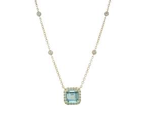 Aquamarine & Diamond Necklace