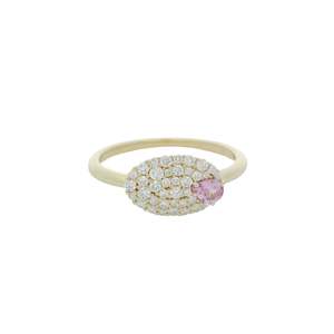 Pave Oval Pink Sapphire & Diamond Ring
