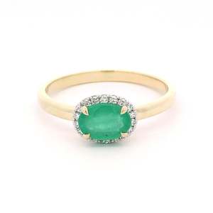 Coloured Stone Rings 1: Emerald & Diamond Cluster Ring