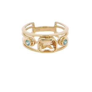 Imperial Topaz & Blue Zircon Ring