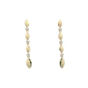 Diamond Leaf Drop Earrings