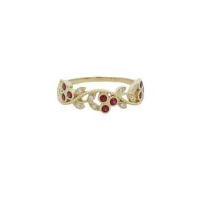 Diamond Rings: Ruby & Diamond Floral Ring
