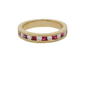 Diamond Rings: Ruby & Diamond Channel Set Ring