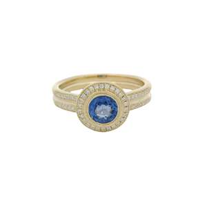 Coloured Stone Rings 1: Sapphire & Diamond Halo Ring