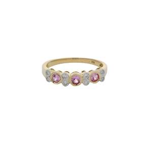 Pink Sapphire & Diamond Ring