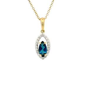 Marquise Diamond Halo Pendant