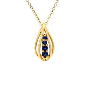 Tapered 4 Stone Teardrop Pendant