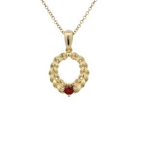 Ruby Laurel Wreath Pendant
