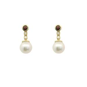 Drops: Ruby, Diamond & Pearl Drop Earrings