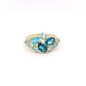 Blue Topaz Scatter Ring