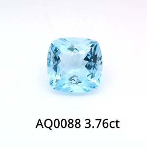 Gemstones: Aquamarine Cushion 3.76ct