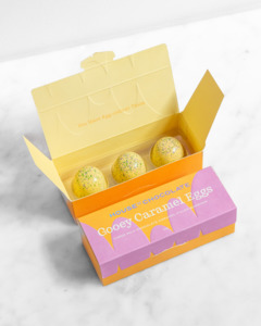 Three Piece Gooey Caramel Egg Bonbons