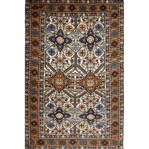Fine Antique Hand-knotted Wool & Silk Persian Ardabil Rug 133cm x 197cm