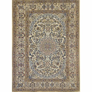 Nain: Fine Hand-knotted Wool and Silk Nain Persian Rug 244cm x 331cm