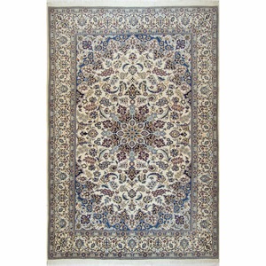 Nain: Authentic Fine Persian Hand-knotted Wool and Silk Nain Rug 207cm x 307cm
