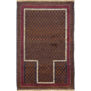 Hand-knotted Persian Wool Baluchi Rug 88cm x 136cm