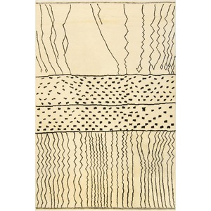 Moroccan: Modern Extra Size 100% Natural Wool Moroccan Rug 296cm x 440cm