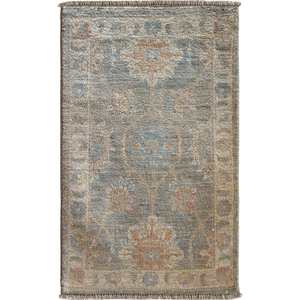Hand-knotted Muted Blue Rug Small 60cm x 88cm