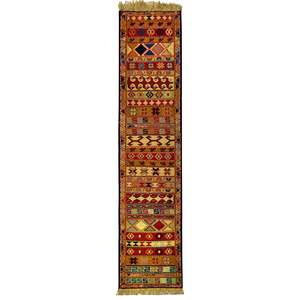 Kelim Rugs: 100% Wool Small Kilim Runner 33cm x 203cm