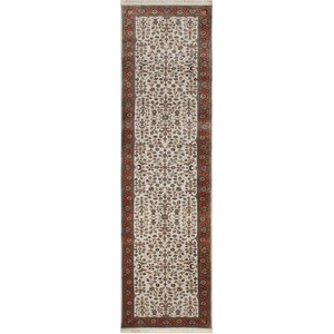 Sarouk: Fine Hand-knotted Wool Saruk Design Hallway Runner 81cm x 304cm