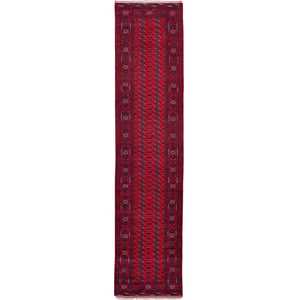 Super Fine Hand-knotted Turkmen Wool Runner 83cm x 383cm