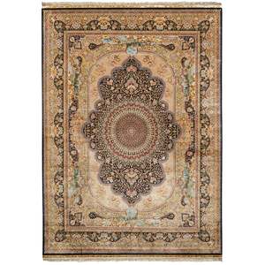 Silk: Hand-knotted Traditional Silk Rug 274cm x 371cm