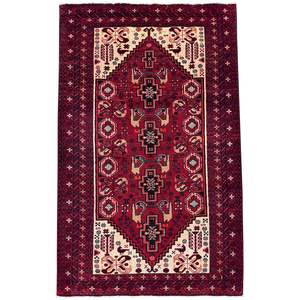 Tribal Persian Rugs: Fine Handmade Wool Baluchi Persian Rug 112cm x 200cm