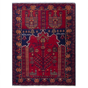 Tribal Persian Rugs: Find Hand-Knotted Wool Baluchi Small Rug 95cm x 154cm